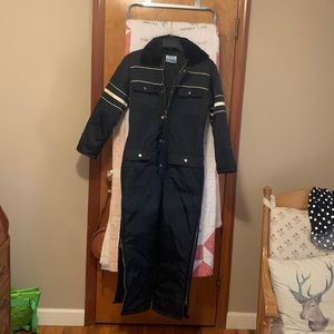 Vintage snowmobile suit short size 38 sears work leisure machine wash black